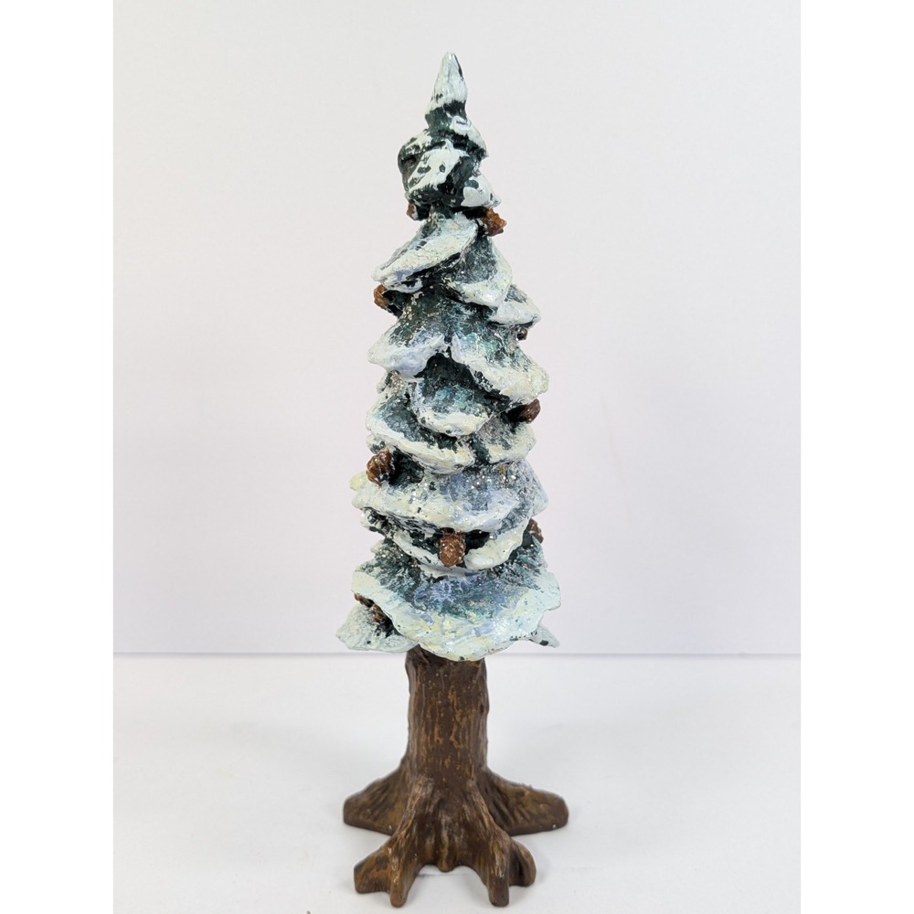 Village Pole 8" Pine Tree Cold cast Porcelain Tree Dept 56 Christmas Deco